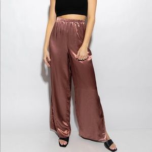 Sweetheart Mauve Satin Pants